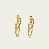 Edera - Pendientes colgantes XL chapados en oro