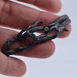 Edera - Pendientes colgantes XL oxidados con circonitas