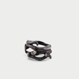Edera - Anillo de plata oxidada con circonita blanca