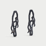Edera - Pendientes colgantes XL oxidados con circonitas