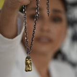 Collar Faun Dorado con cadena oxidada