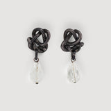 Ravel Mini Crystal - pendientes de plata oxidada