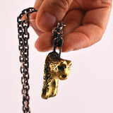 Collar Faun Dorado con cadena oxidada