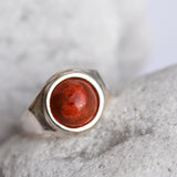 Signets - Anillo de plata con raíz de coral