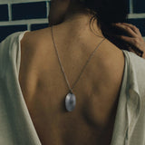 Collar Ovalis Grande Mate con cadena