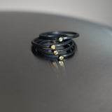Anillo Minimal Negro Multicolor Mate
