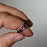 Anillo Minimal Negro Multicolor Mate