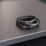 Anillo Minimal Negro Multicolor Mate