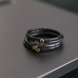 Anillo Minimal Negro Multicolor Mate