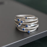 Anillo Minimal Azul Marino Mate