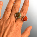 Anillo Mare More Duo Coral y Turquesa