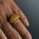 Anillo Minimal Ambar Amarillo