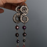 Pendientes Mare More Amonita Negra