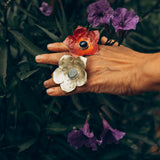 Anillo Garden Flor Turquesa