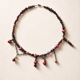 Collar granate con perlas y piedras naturales