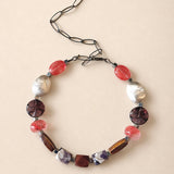 Collar corto piedras naturales y cadena