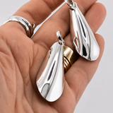 Pendientes Riviera Plata Pulida Largo