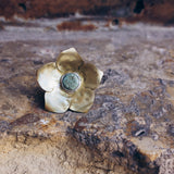 Anillo Garden Flor Turquesa
