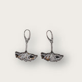 Pendientes Garden Ginco Biloba Natural Blanco