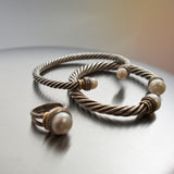 Anillo Vintage Twist Grande Blanco