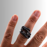 Anillo Edera Negra Roca