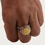 Anillo Vintage Twist Ambar Amarillo