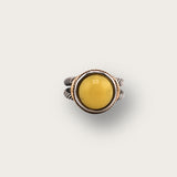 Anillo Vintage Twist Ambar Amarillo