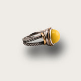Anillo Vintage Twist Ambar Amarillo