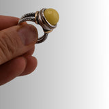 Anillo Vintage Twist Ambar Amarillo
