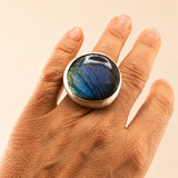 Anillo piedra redonda azul Mare More