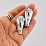 Pendientes Riviera Grande Plata Brillo