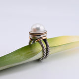 Anillo Vintage Twist Grande Blanco