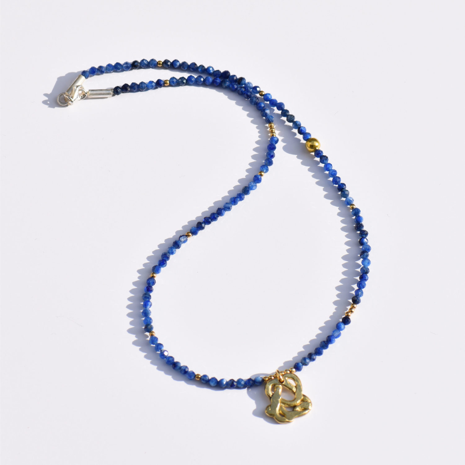 Ravel stone naszyjnik srebro pozlacane lapis lazuli bizuteria galeria ora