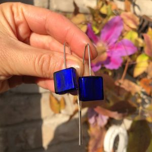 Kolczyki - Rustic - Blue Venice Glass