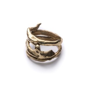 Edera - pierścionek srebrny pozłacany