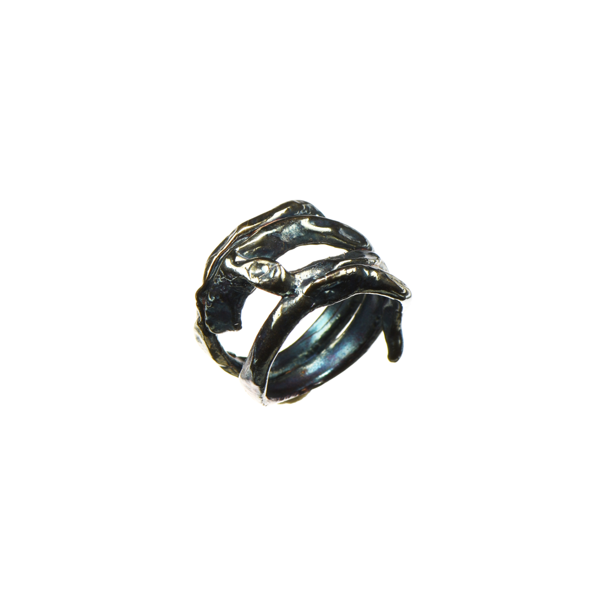 Edera - pierścionek srebrny oksydowany