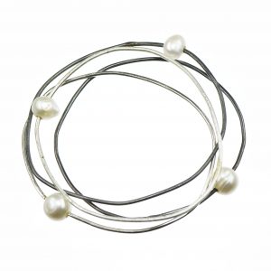 Minimal Pearl - bransoletka srebrna z perłą